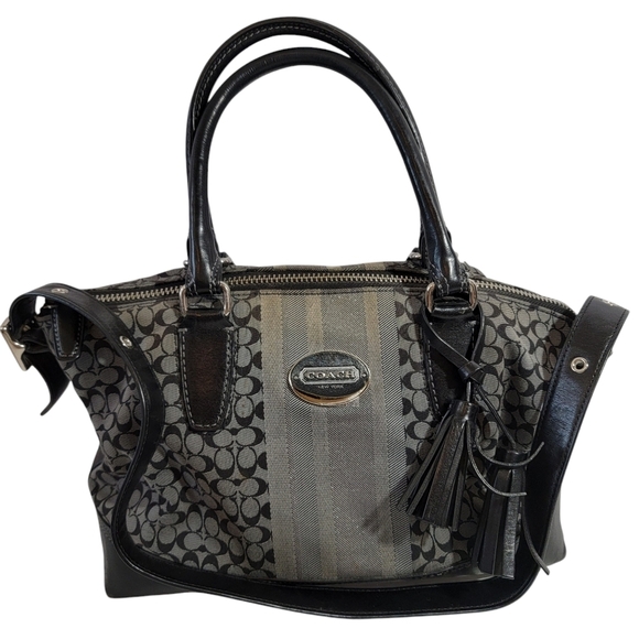 Coach Signature Tassel Legacy Molly 2 Way Satchel Shoulder Bag 